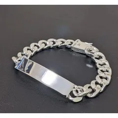 ブレスレット 925 刻印 バングル メンズ ID チェーン シルバー