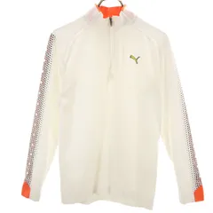 PUMA プーマ ゴルフ 長袖 ハーフジップ ウェア M ホワイト メンズ 古着