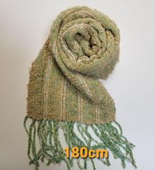 【お買い得】マフラー　手織り　シルク・コットン【一点物】新品未使用　ハンドメイド