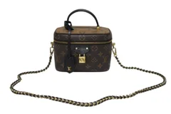 極美品 LOUIS VUITTON ルイヴィトン ショルダーバッグ モノグラムリバース ヴァニティ PM M45165 コーティングキャンバス ブラウン 中古 4b005250
