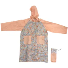 ☆ 小花/ピンク ☆ 140cm ☆ ATTAIN 女児 レインコート レインコート キッズ オシャレ ランドセル対応 女の子 レイン コート 子供 子ども ランドセル リュック フード付き 女子 女児 反射材 リフレクター 配色 切り替え