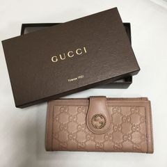 GUCCI グッチ 長財布 ダブルGスタッズ Wホック財布 レザー