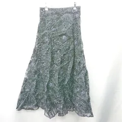 ◇ Θ GRL グレイル 花柄 ロング フレア スカート サイズL ブラック系 レディース E  【1409100069396】