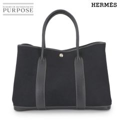 エルメス HERMES ガーデンパーティ 36 PM トート バッグ トワルオフィシェ レザー ブラック □G刻印 Garden Party PM 90283743