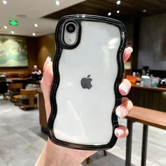 QLTYPRI iPhone Xケース iPhone XSケース クリア TPUカバー おしゃれ 韓国 可愛い 透明 薄型 軽量 耐衝撃 スマホケース ワイヤレス充電対応 ストラップホール付き アイフォン X/XS ケース 5.8インチ 対応 - ブラック 1