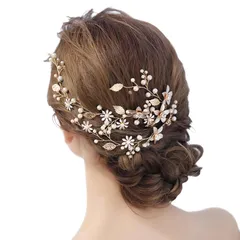 パール 花かんむり リボン 花 ホワイト ヘッドドレス 髪飾り クリスタルビーズ 花冠 サムコス ヘアアクセサリー 結婚式