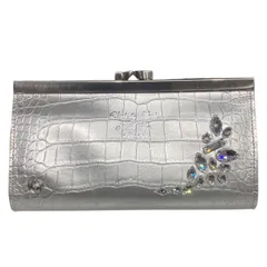 ☆EM0971 ADMJ アクセソワ  レディース  長財布  Accessoires De Mademoiselle がま口 クロコ型押し シルバーのサムネイル