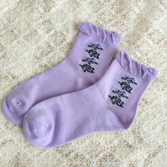 アンティークパープル シークレットローズガーデン ソックス