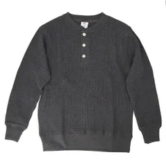 ☆ 杢チャコール ☆ Mサイズ ☆ JEMORGAN ビッグワッフル長袖ヘンリーネック 長袖tシャツ メンズ ブランド ジェーイーモーガン jemorgan サーマル ロンt カットソー ロンティー ヘンリーネック ワッフル長袖tシャツ ビッグワッフル 厚手