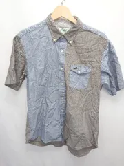 ◇ ⊂ CROCODILE クロコダイル バイカラー　フォーマル 長袖 ポロシャツ サイズM グレー系　ブルー系 メンズ E  【1411130008399】