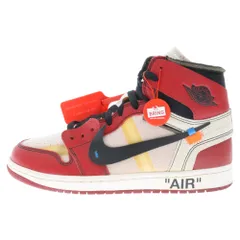 NIKE (ナイキ) ×OFF-WHITE THE 10 AIR JORDAN 1 CHICAGO オフホワイト ザテン エアジョーダン1 シカゴ ハイカットスニーカー ホワイト/レッド US8/26cm AA3834-101のサムネイル