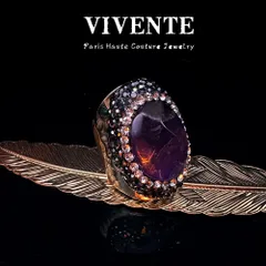 リング パープル ヴィンテージ 合成宝石 高級感 精巧 中世風XuA1956