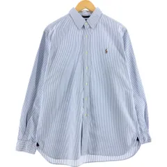 古着 ラルフローレン Ralph Lauren CLASSIC FIT 長袖 ボタンダウンストライプシャツ メンズL相当/eaa521590のサムネイル
