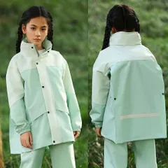 ☆ グリーン ☆ XL(115-130cm) ☆ レインスーツ キッズ 上下 ランドセル対応 レインコート キッズ 上下 レインスーツ ランドセル対応 つば付き ツバ付き 上下セット セパレート フード付き リュック 対応 レインウェア レインウエア