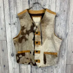 DENIM & SUPPLY RALPH LAUREN 毛皮 レザー ベスト Mのサムネイル