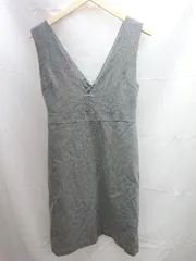 ◇ NATURAL BEAUTY BASIC 起毛　裏地　ジップアップ ノースリーブ ひざ丈 ワンピース サイズM グレー系 レディース E  【1303090020071】