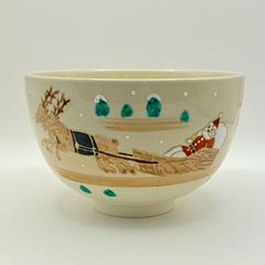 【未使用】茶碗 クリスマス　上山善峰　紙箱入　茶道具　茶盌　茶器