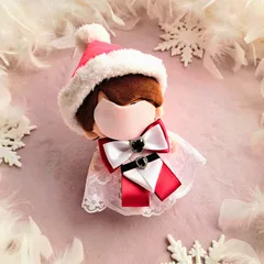 推し活グッズ　クリスマス　サンタクロース　着せ替え　ぬい用リボン　ぬい活　ぬい服  いつぬい  ちびぬい