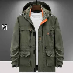 [M]秋冬 コーデ メンズ  服 シンプル ファッション オシャレ 大人 かっこいい 大きいサイズ ストリート 紳士服 マルチ ポケット ジャケット アウター ミドル丈 ミリタリー ワークウェア アウトドア カジュアル アサルト