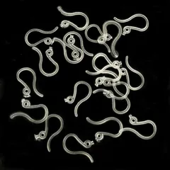 P-349 樹脂ピアス フック 13mm×7mm【クリア】20個入 10ペア 透明 フックピアス ピアスパーツ アレルギー対応 カン付き シリコン ハンドメイドアクセサリーパーツ