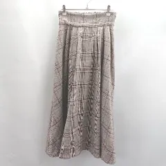 ◇ Θ NICE CLAUP ナイスクラップ チェック柄 ロング丈 フレア スカート サイズ F ブラウン系 レディース E  【1412090066658】