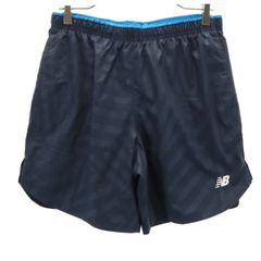 NEW BALANCE ニューバランス トレーニング ウーブン ショートパンツ L ネイビー インナー付き メンズ 古着