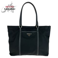 美品 PRADA プラダ テスート 三角ロゴプレート ブラック 黒