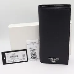 美品 箱付 エンポリオアルマーニ Y4R170 YLA0E 81072 長財布 黒 NKG
