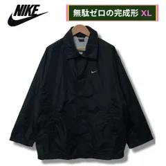ナイキ NIKE コーチジャケット ナイロン L相当 表記S ブラック 00s ロゴ刺繍 スウッシュ ナイロンジャケット風 ストリート Y2K オーバーサイズ ビッグシルエット ゆるだぼ スポーツミックス 古着 D413