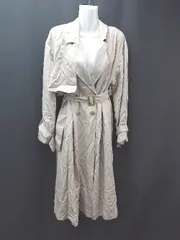 ◇ ◎ PAGEBOY ページボーイ リヨセル100% バックスリット 上品 長袖 トレンチコート サイズS ピンクベージュ レディース E  【1309250018100】