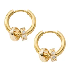 【ゴールド × ピアス】[Cream dot. クリームドット公式] ピアス レディース ステンレス製 フープ 金属アレルギー つけっぱなし サージカルステンレス ミックスカラー 3WAY リング ビジュー キャッチレス 大人 