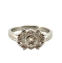 【鑑定済み】正規品 クリスチャン ディオール Christian Dior リング Pt900 ダイヤ ヴィンテージ ＃9.5