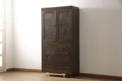 CAC18 伝統工芸 軽井沢彫り ワードローブ 桜彫刻 星打ち 細密彫刻 CAC18 伝統工芸 軽井沢彫り ワードローブ 桜彫刻 星打ち 細密彫刻