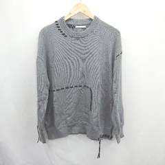 ◇ ◎●未使用●　⊇ ZARA ザラ 紐デザイン 長袖 トレーナー サイズM ライトグレー系 メンズ E  【1504210006436】