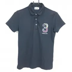 ★特価★【美品】アディダス 半袖ポロシャツ ネイビー×白 ロゴ刺しゅう レディース M/M ゴルフウェア adidas