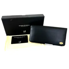 SD1943 新品未使用！ ALFRED DUNHILL ダンヒル 二つ折り長財布 ロングウォレット ブラック 札入れ レザー