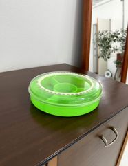 レトロポップ　オードブル皿　小物入れ　アクセサリーケース　蓋付き容器　緑　昭和レトロ