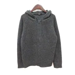 ナイスクラップ NICE CLAUP パーカー ニット ジップアップ ウール 黒 ブラック /CT ■MOのサムネイル