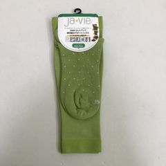 Ja-vie　ジャヴィ　3WAY綿混着圧サポーター&ショートソックスセット　グリーン/ドット　23cm～25cm