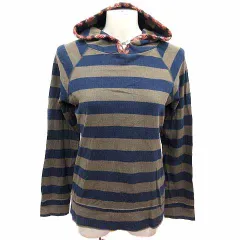 ジーンナッソーズ　Jean パッチワークスカート ニット　インディゴ 手織り綿絣、後ろ姿も可愛いパッチワークロングスカート