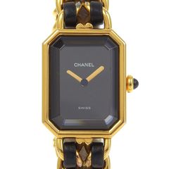 シャネル CHANEL プルミエール #M レディース クォーツ 腕時計 GP/革 ブラック文字盤 H0001 中古 新入荷 CH0999