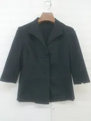 ◇ ◎ LAUTREAMONT ロートレ アモン スタンドカラー 比翼 七分袖 ジャケット サイズ2 ブラック レディース P  【中古】 【1210180003312】