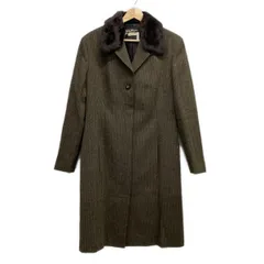 美品✨ フェラガモ　ロングコート　44　大きいサイズ　総柄　リボン　ロゴボタン 2025年最新】Yahoo!オークション -フェラガモ コートの中古品