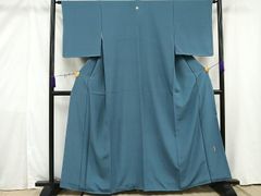 平和屋着物■上質な色無地　作家物　紺碧色　正絹　逸品　未使用　AAAV5086mf
