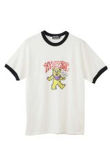 HYSTERIC GLAMOUR ヒステリックグラマー 02251CT38 FIRE BEAR GLITTER Tシャツ WHITE 正規通販 メンズ