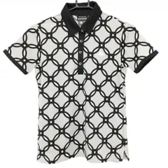 【美品】カッパ 半袖ポロシャツ グレー×黒 総柄  レディース M ゴルフウェア Kappa