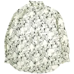 6 ROKU BEAUTY&YOUTH UNITED ARROWS ロク ビューティーアンドユース ユナイテッドアローズ 日本製 LINE PRINT SHIRT オリジナルプリントシャツ 8611-299-0080 Free オフホワイト 長袖 ライン