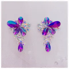 イヤリング　◆バイオレット花型◆