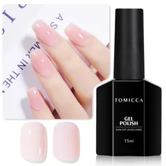 【在庫セール】TOMICCA ジェルネイル シアーカラージェル 単色 透明感ある 15ml UV/LED対応 初心者＆プロ適用 ポリッシュタイプ セルフネイル（ミルクピンク）