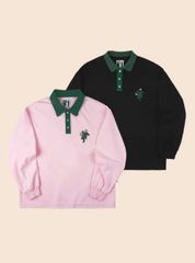 【FMACM】crocodile and flower  long polo shirts